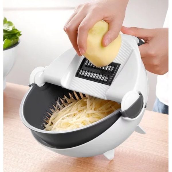 Hand Held Spiralizer Create Noodles From Vegetable 9 in 1 Onion Chopper ,Onion Chopper with Container Peeler Lemon Squeezer - Image 5