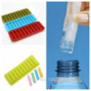 Pack of 2 Easy Push Pop out Cylinder Silicon Ice Cubes Tray 10 Cubes - Image 2