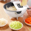 Hand Held Spiralizer Create Noodles From Vegetable 9 in 1 Onion Chopper ,Onion Chopper with Container Peeler Lemon Squeezer