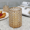 Candle Jar Restaurant Christmas Luxury Empty Wedding Metal Crystal Gold Decorating Container Holder Candle Jar Metal & Crystal Cosmetic Organizer Tray/Artificial Flowers Vase/Decorative Crystal Tea Light Candle Holder/Echo Speaker Holder Stand - Image 2