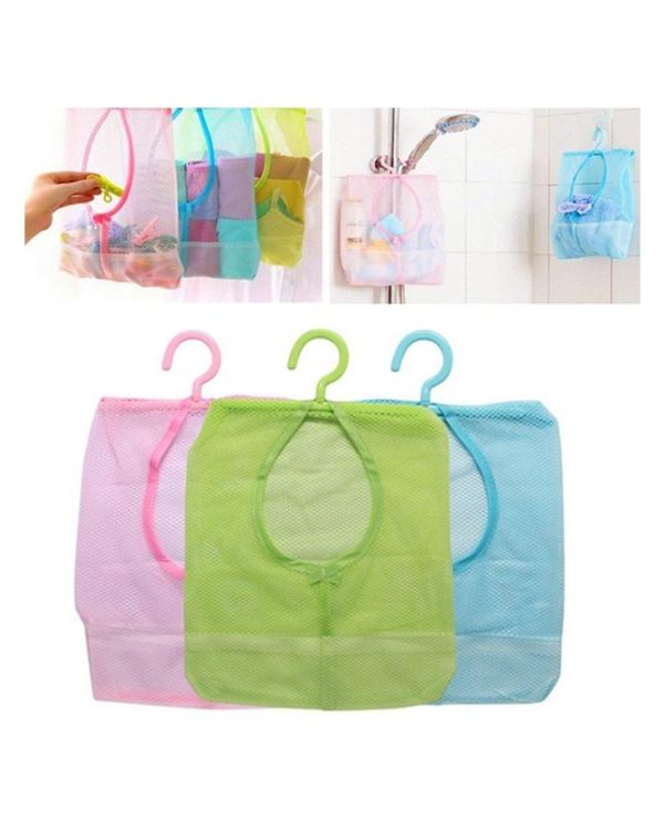 Hanging Storage Net Bag with Hook Bathroom Kitchen Storage Pouch Organizer for Shampoo, Conditioner, Soap, Kids Toy, Cosmetics - Image 7