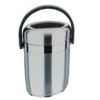 Portable Double Insulation Steel Tiffen/Lunch Box - 2 Layers - 5 Pieces - Silver