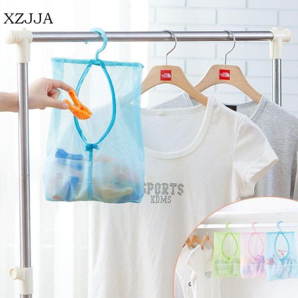 Hanging Storage Net Bag with Hook Bathroom Kitchen Storage Pouch Organizer for Shampoo, Conditioner, Soap, Kids Toy, Cosmetics - Image 2