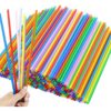 Pack Of 100 Colorful Straws Plastic Straws - Multicolor