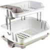 Premium Double Layer Drain Dishes Kitchen Storage Rack – Multicolour - Image 3