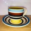 Hand Printed Stoneware Cup and Saucer pack of 6