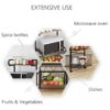 4 Tier Metal Kitchen Bakers Rack Rolling Utility Cart Spice Rack Microwave Oven Stand Shelf Utensil Holder Drawer Organizer Fruit Vegetable Storage Basket - Image 6