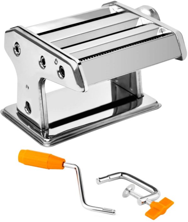 Pasta Maker, Roller Pasta Machine Stainless Steel Noodle Machine – 6 Adjustable Thickness Settings - Image 4