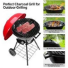 17″ Charcoal Kettle Grill Outdoor Moving Wheels Barbecue Grill Smoker Heat Control for Garden Backyard Standing & Grilling Steaks