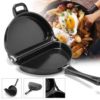 Non-Stick Folding Omelette Pan Hand Frying Pan Stainless Iron Double Side Grill Pan