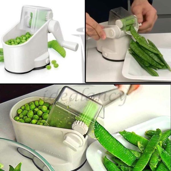 Hand Rolling Peas Peeler, Durable Bean Vegetable Runner Slicer Soy Peas Peeling Machine - Image 3