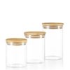 3Pcs Jar Set With Wooden Airtight Lids Glass Food Storage Jar Set - Image 4