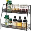 2 Tier Spice Rack Organizer Bathroom Shelf Desktop Makeup Organizer Countertop Small Storage Rack for Kitchen, Bath Room, Bedroom and Office - Image 4