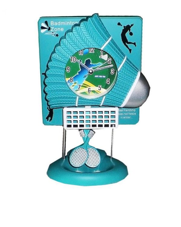 Badminton Shaped Desk Clock - Badminton Style Modern Design Table Clock - Image 3