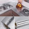 Self-adhesive Aluminum foil sticker for kitchen cabinet wallpaper oil proof waterproof wall protector with heat resistant ,Stove Cabinet Stickers ,kitchen backsplash wall tile sticker , aluminum sheet Wallpaper - Image 2
