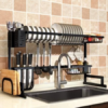 Dish Drying Rack Over Sink Kitchen Storage Shelf Countertop Space Saver Display Stand Tableware Drainer Organizer Utensils Holder - Image 3
