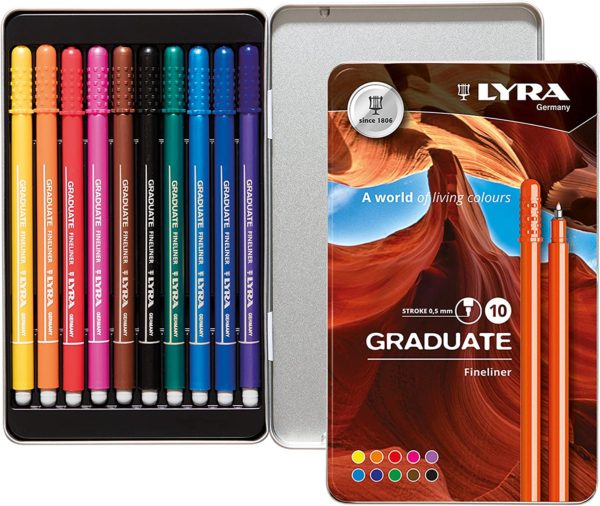 Lyra Fineliner Tin Box Of 10 Pcs - Image 2