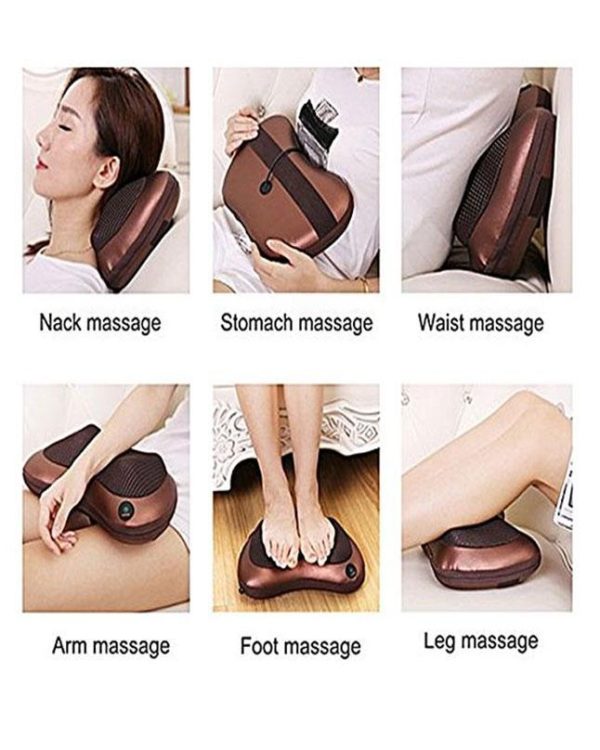 Home & Car Neck Massage Pillow - Brown - Image 4