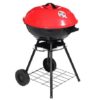 17″ Charcoal Kettle Grill Outdoor Moving Wheels Barbecue Grill Smoker Heat Control for Garden Backyard Standing & Grilling Steaks - Image 2