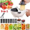 Hand Held Spiralizer Create Noodles From Vegetable 9 in 1 Onion Chopper ,Onion Chopper with Container Peeler Lemon Squeezer - Image 6