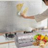 Self-adhesive Aluminum foil sticker for kitchen cabinet wallpaper oil proof waterproof wall protector with heat resistant ,Stove Cabinet Stickers ,kitchen backsplash wall tile sticker , aluminum sheet Wallpaper - Image 5