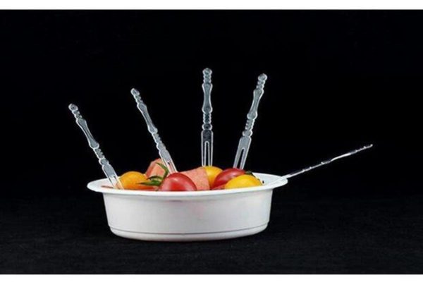 Pack of 24 - Plastic Fruit Forks, Forks Bistro Cocktail Forks Tasting Appetizer Forks Set Mini Cake Forks Fruit-Fork