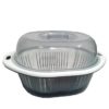 HQ Plastic Storage Bowl With Platter Detachable Base - Grey