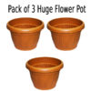Pack of 3 Huge Flower Pot with tray for all sizes plants and flower growing outer dia 12 inch, height 10 inches