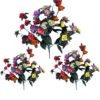 Pack of 3 Multicolor Artificial Rose Bouquet - Image 2
