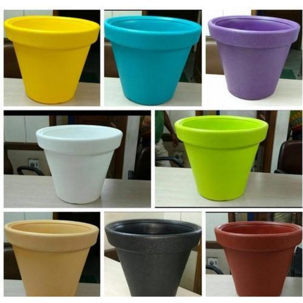 Pack of 4 Round Crown Pot Fiber Flower Gardening Pot Size 7 inch - Image 3