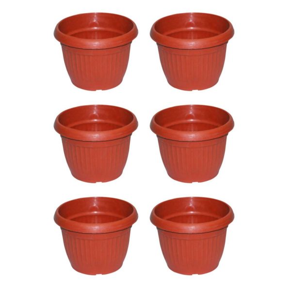 Pack of 6 Medium Flower Pot for all size plants and flower growing dia 7 inch height 5 inch