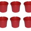 Pack of 6 Plastic flower pots for flowers and plants growing outer dia 6 inch, height 5 inch
