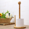 Bamboo Wood Tissue Holder Vertical Roll Pole Paper Towel Holder fof Kitchen/Toilet Freestanding - Image 3
