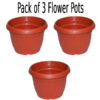 Pack of 3 Medium 7 Inch Flower Pot for all Size Plants and Flower Growing Dia 7 inch Height 5 inch