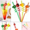 Plastic Reusable Fruit Straws Drinking Straws Birthday Party – Pack of 4 - Image 2