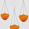 Pack of 3 Color Hanging Pots with Chain