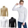 Pack of 3 Men Premium High Neck Full Sleeve Pullover Stretchable Polyester Nylon Lycra T-Shirt Turtleneck Tops Sweatshirt