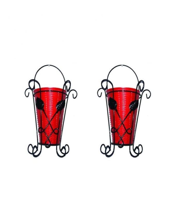 Pack of 3 Wrought Iron Bracket Flower Pot - Image 3
