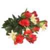 Pack of 3 Artificial Silk Red Rose with Leaves - Image 2