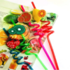 Plastic Reusable Fruit Straws Drinking Straws Birthday Party – Pack of 4 - Image 4
