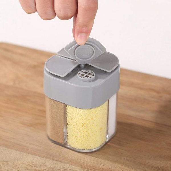 Salt And Pepper Shakers 4-Compartments Spice Dispenser - Image 3