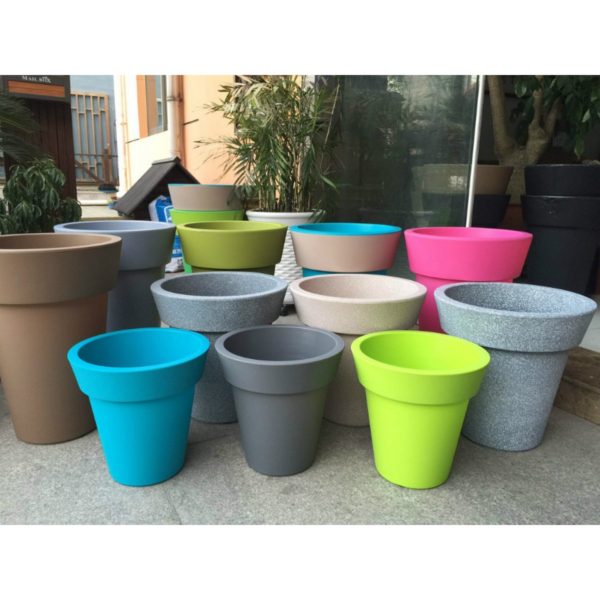 Pack of 4 Round Crown Pot Fiber Flower Gardening Pot Size 7 inch - Image 2