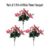 Pack of 3 Pink Artificial Flower Bouquet