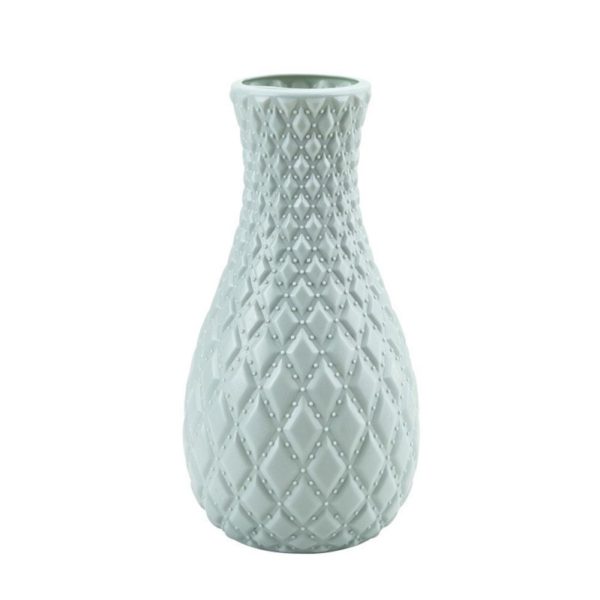 Pack of 2 Flower Vase Decoration Home Plastic Vase Flower Pots Bottle Neck diamond pattern - Image 3