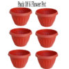 Pack of 6 Huge Flower Pots for all Sizes Plants and Flower Growing Outer dia 11 inch, height 9 inches
