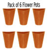 Pack of 6 decent flower pot Size 6 Inches For Indoor Outdoor Plants