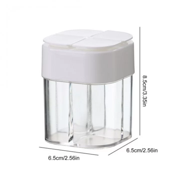 Salt And Pepper Shakers 4-Compartments Spice Dispenser - Image 9