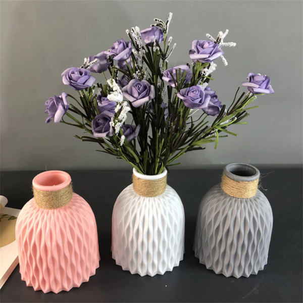 Plastic Vases Home Decoration Anti-ceramic Vases European Wedding Modern Decorations Rattan-like Unbreakable Creative Simplicity only vase no flower random colors - Image 6