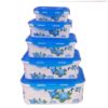 5 in 1 Buckle Plastic Microwave Fresh Box - White