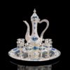 Gold color metal Coffee/tea set,fashion zinc alloy 1 plate+ 1 pot +6 cups